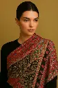 Hand embroidered silk unique shawl