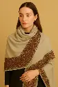 Pashmina Shawl Papermache Border with Tilla Embroidery Fancy Shawl